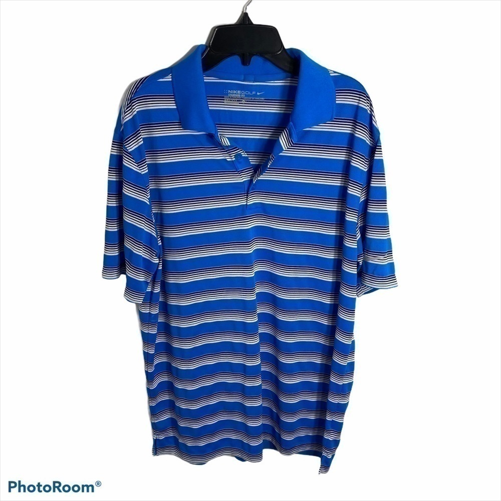Nike Golf Medium Polo Blue Striped Men’s Collared